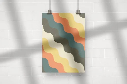 Abstrakcyjna geometria w odcieniach retro