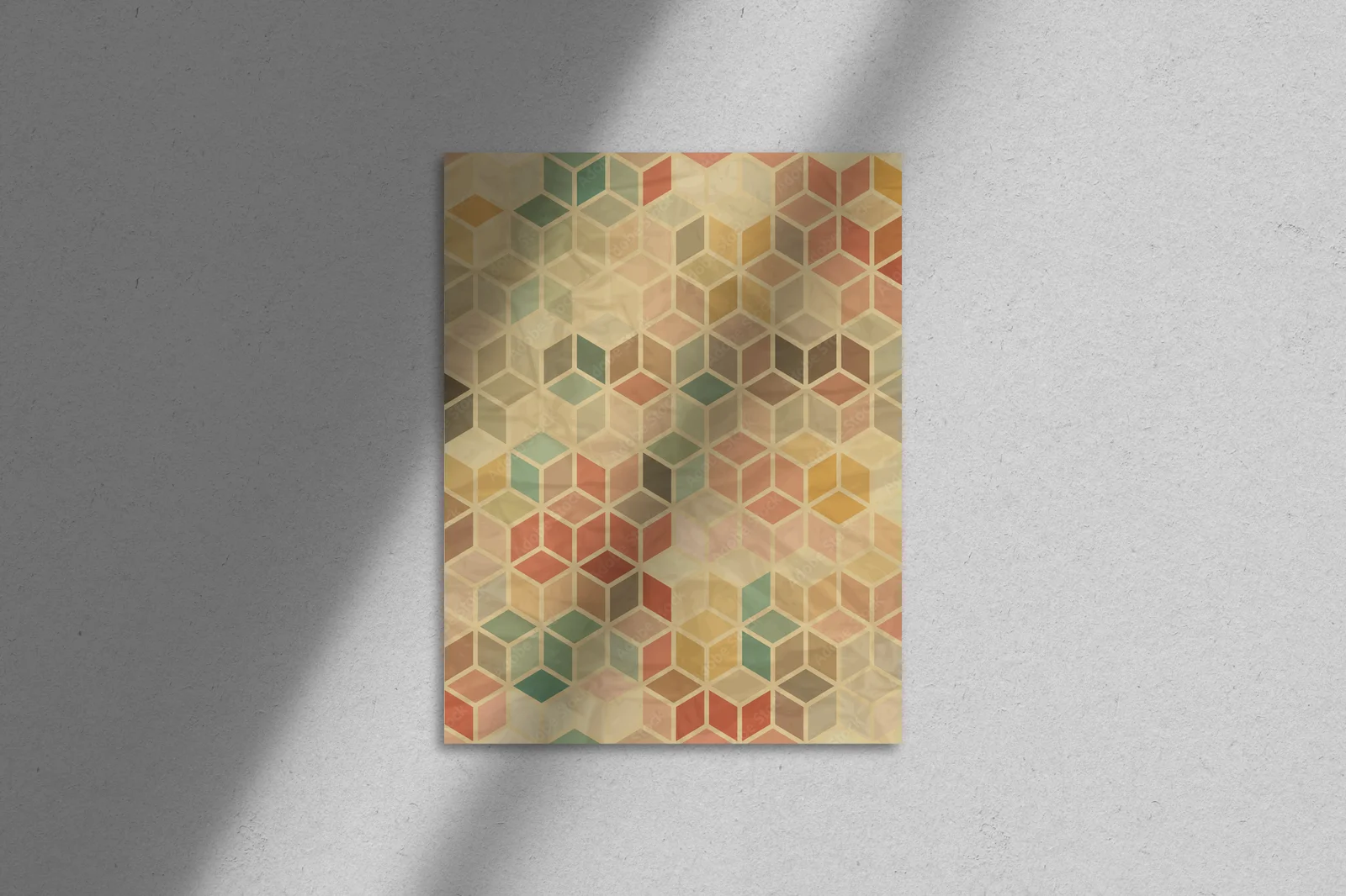 Retro geometryczne harmonijne motywy w stonowanych barwach