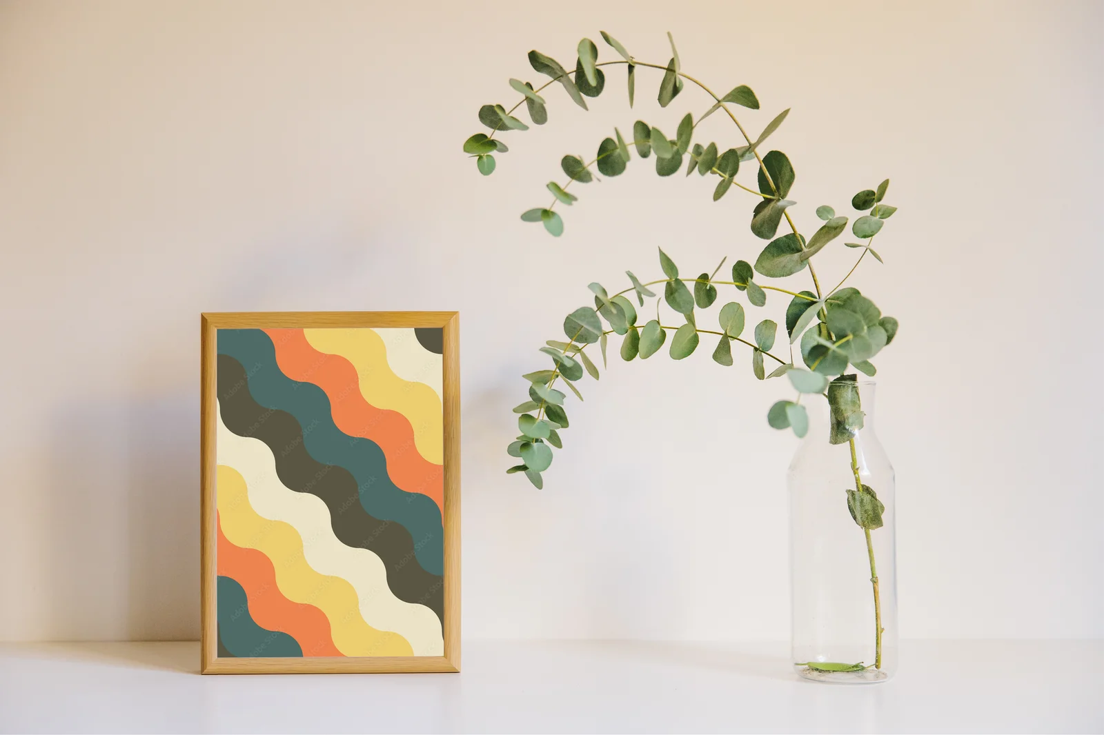 Abstrakcyjna geometria w odcieniach retro