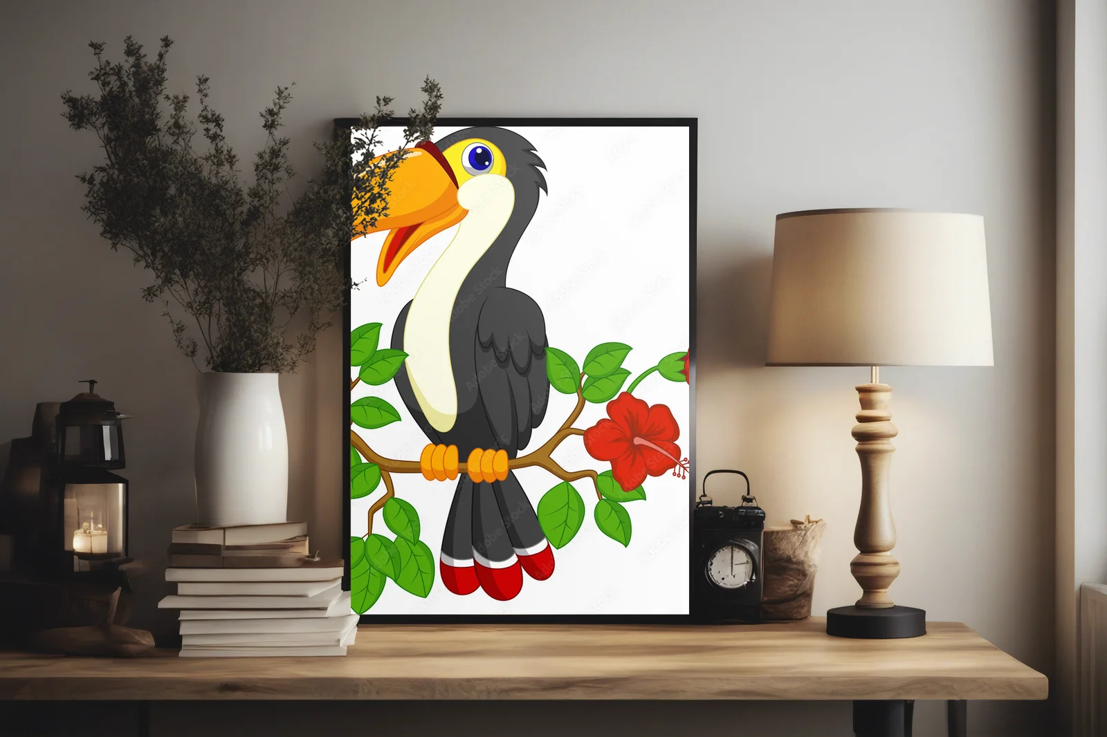 Urokliwy toucan na tle letnich barw