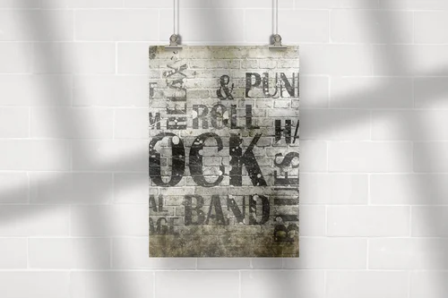 Grunge'owy plakat rockowej energii