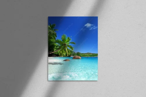 Rajski plażowy krajobraz wyspy Praslin