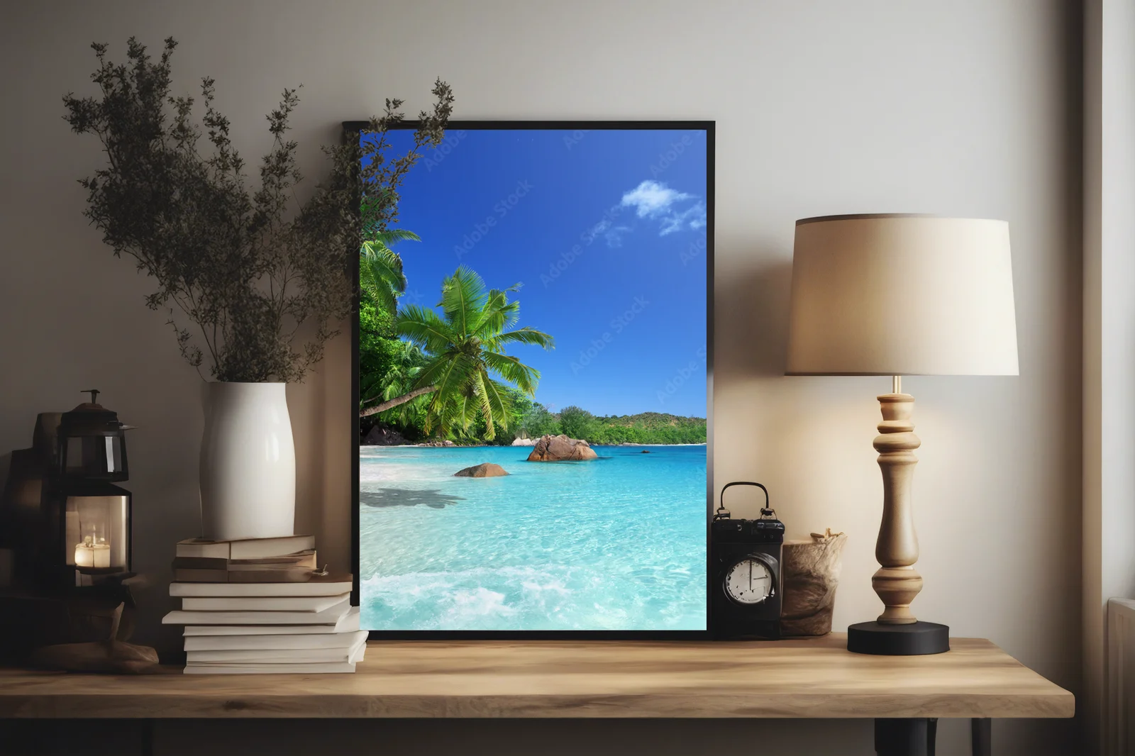 Rajski plażowy krajobraz wyspy Praslin