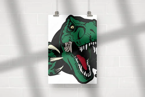 Wspaniały projekt głowy T-rexa w bielach i zgłębieniach