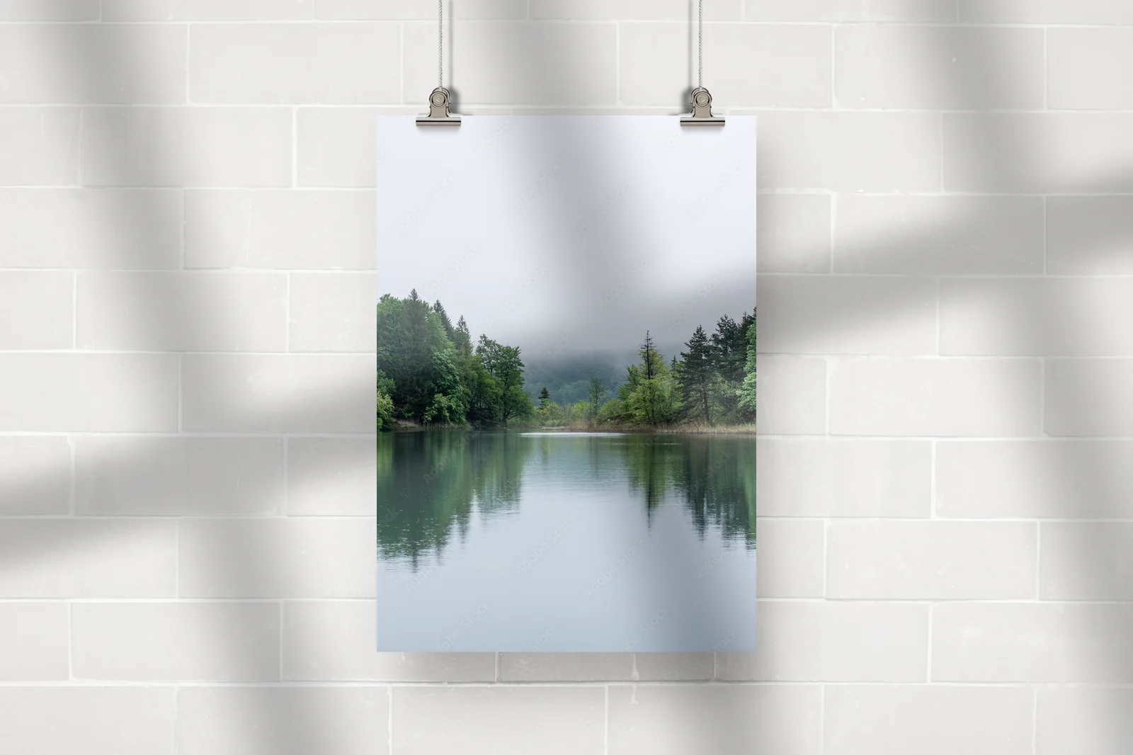 Misty lake: Oaza spokoju w pastelowych barwach