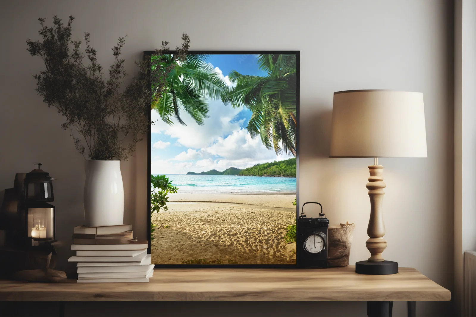 Zachód słońca na plaży - Mahé, Seychelles