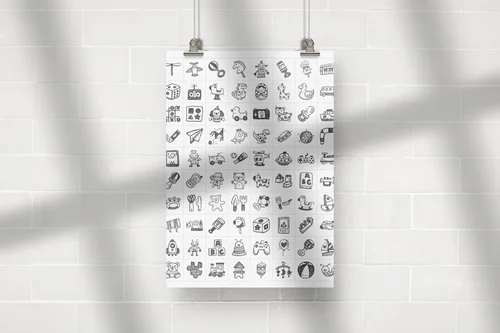 Wesołe doodle do zabawy w monochromatycznej gamie