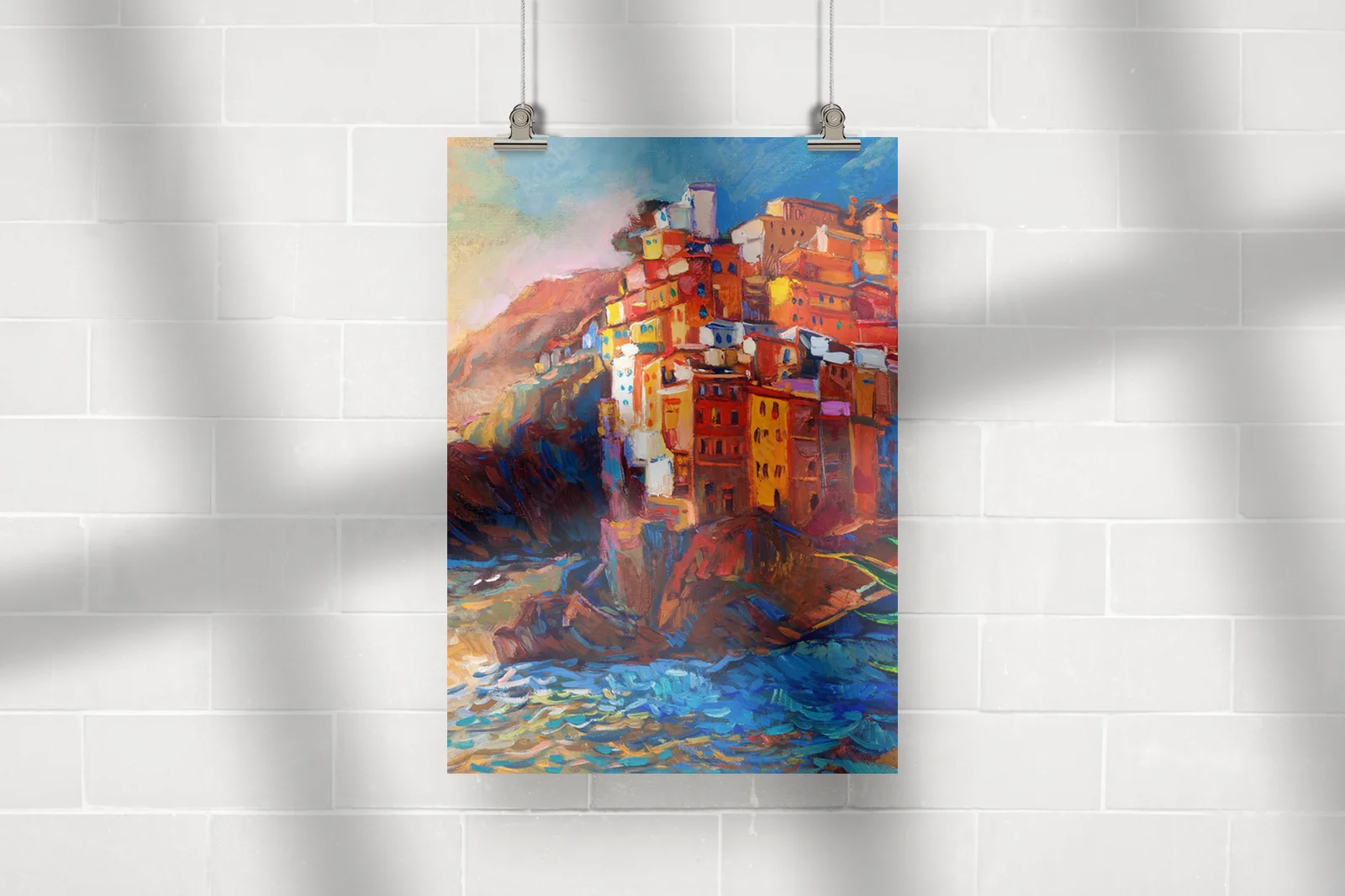 Malownicze brzegi Cinque Terre w ciepłych tonach