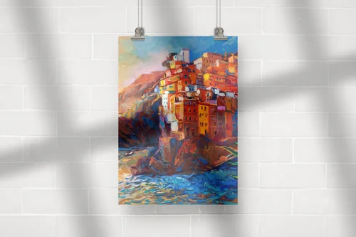 Malownicze brzegi Cinque Terre w ciepłych tonach
