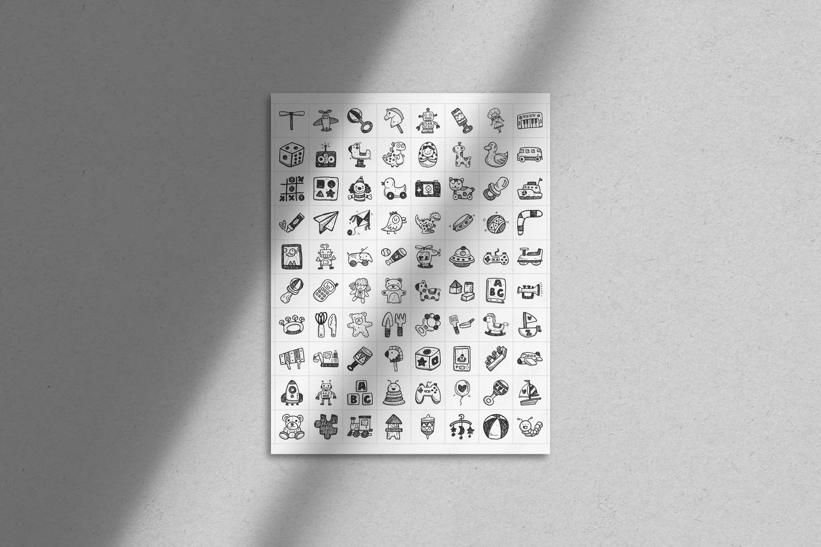 Wesołe doodle do zabawy w monochromatycznej gamie