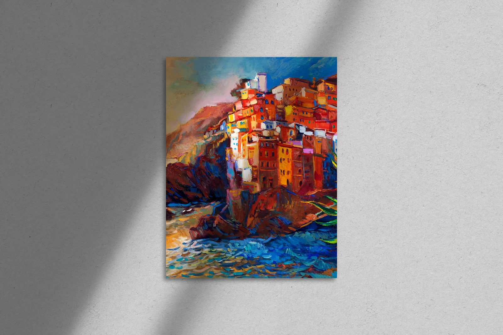 Malownicze brzegi Cinque Terre w ciepłych tonach
