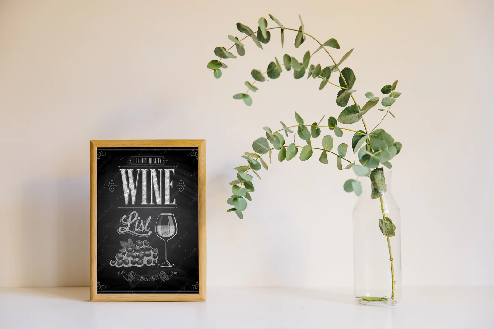 Vintage Wine List Poster w eleganckiej czerni