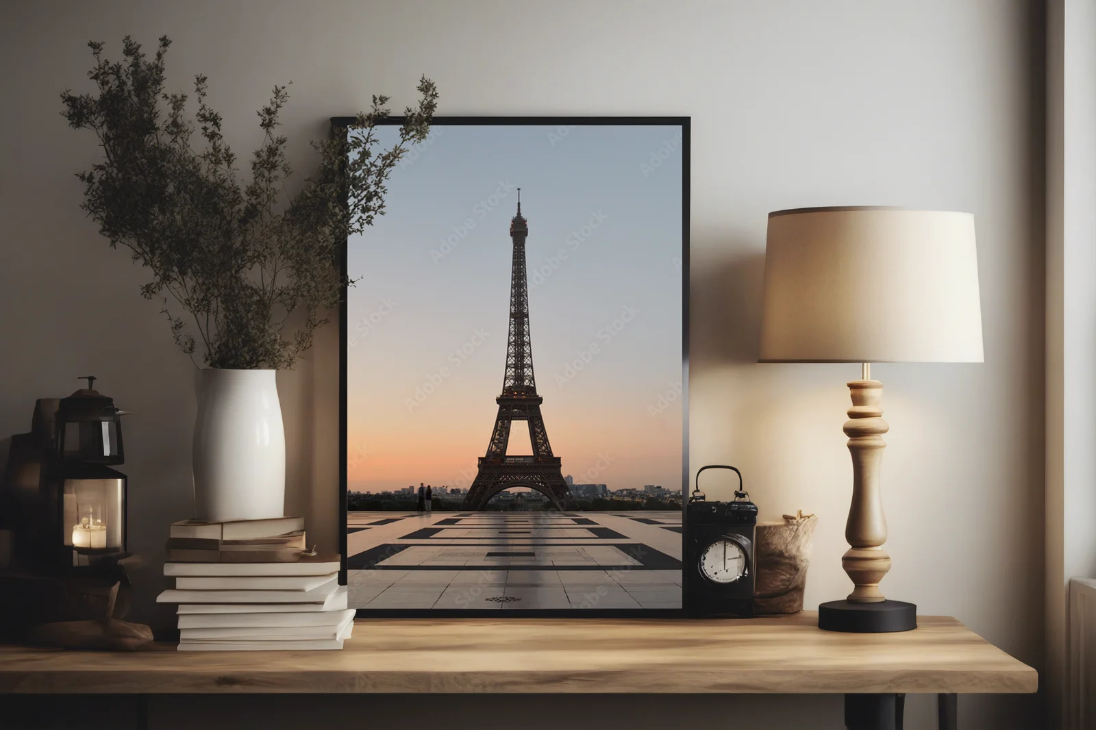 Eiffel Tower w delikatnych barwach poranka