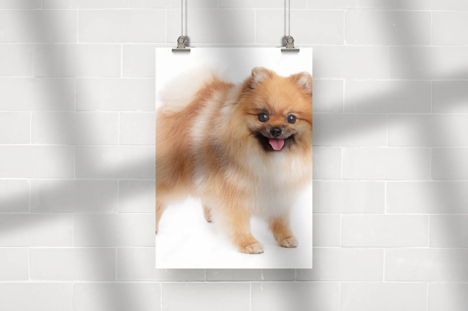 Uroczy Pomeranian w promiennej bieli