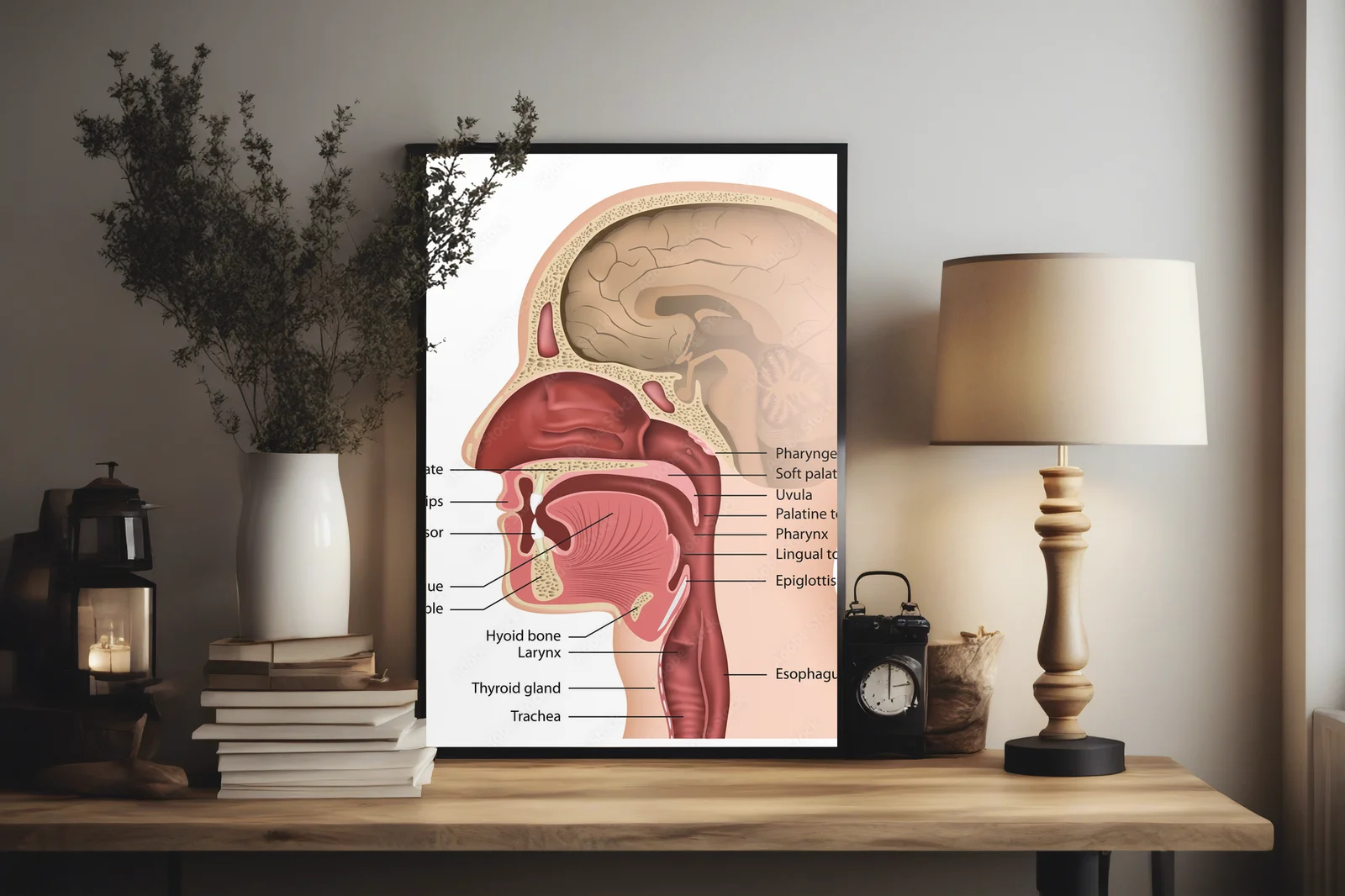 Zachwycająca kompozycja anatomii ust i gardła