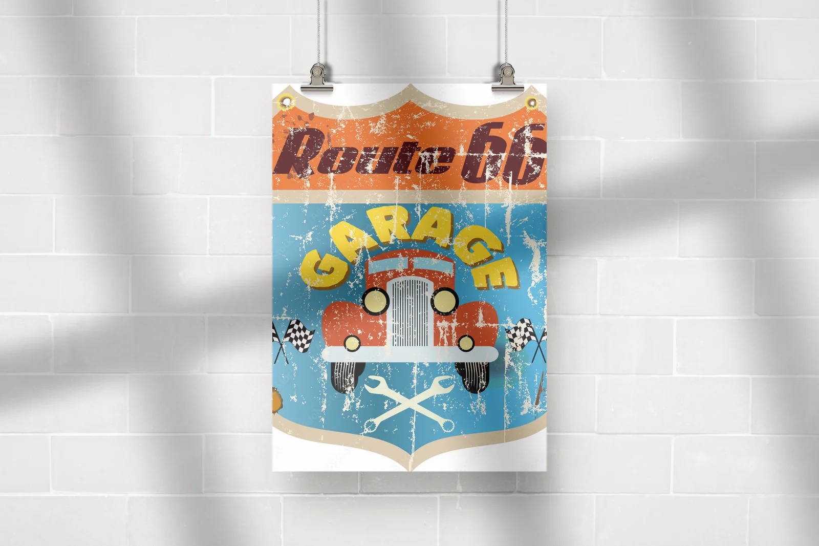 Vintage Garage Sign z podkreśleniem amerykańskiego stylu