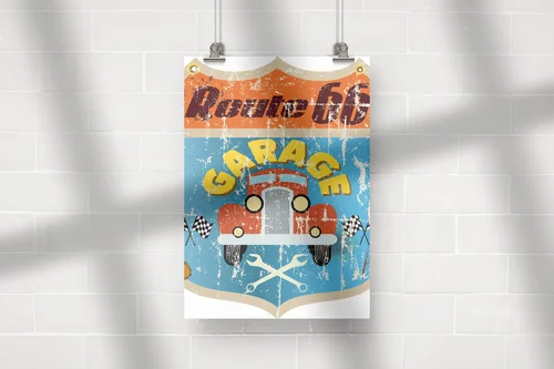 Vintage Garage Sign z podkreśleniem amerykańskiego stylu