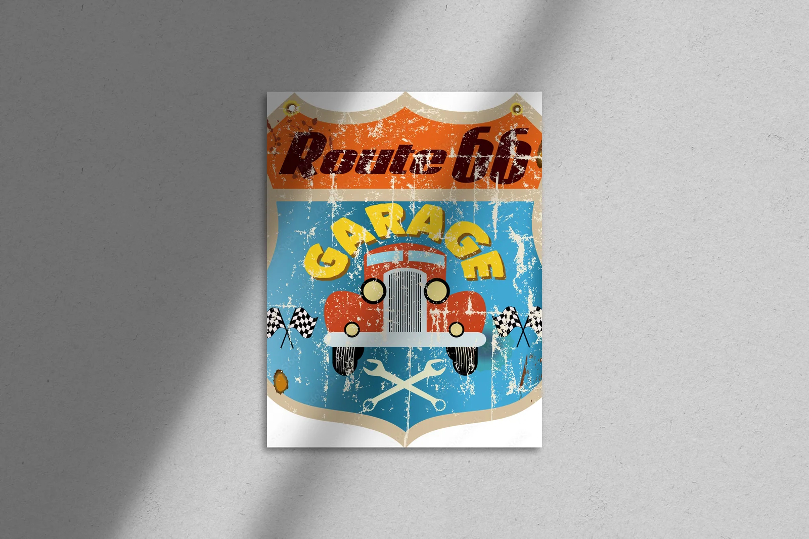 Vintage Garage Sign z podkreśleniem amerykańskiego stylu