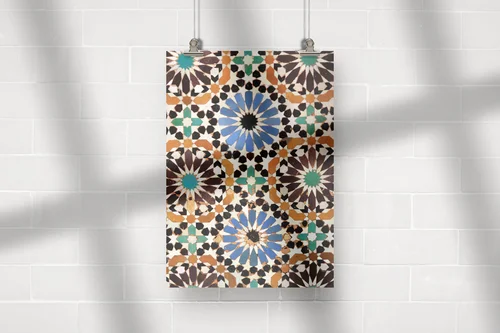 Elegancka mozaika z Marrakechu w stonowanej kolorystyce