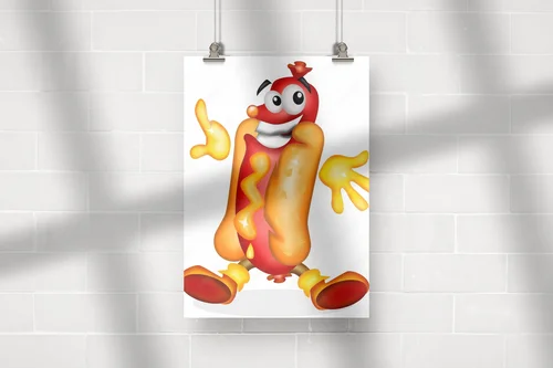 Radosne hot dogi w kolorze promiennej bieli i szarości