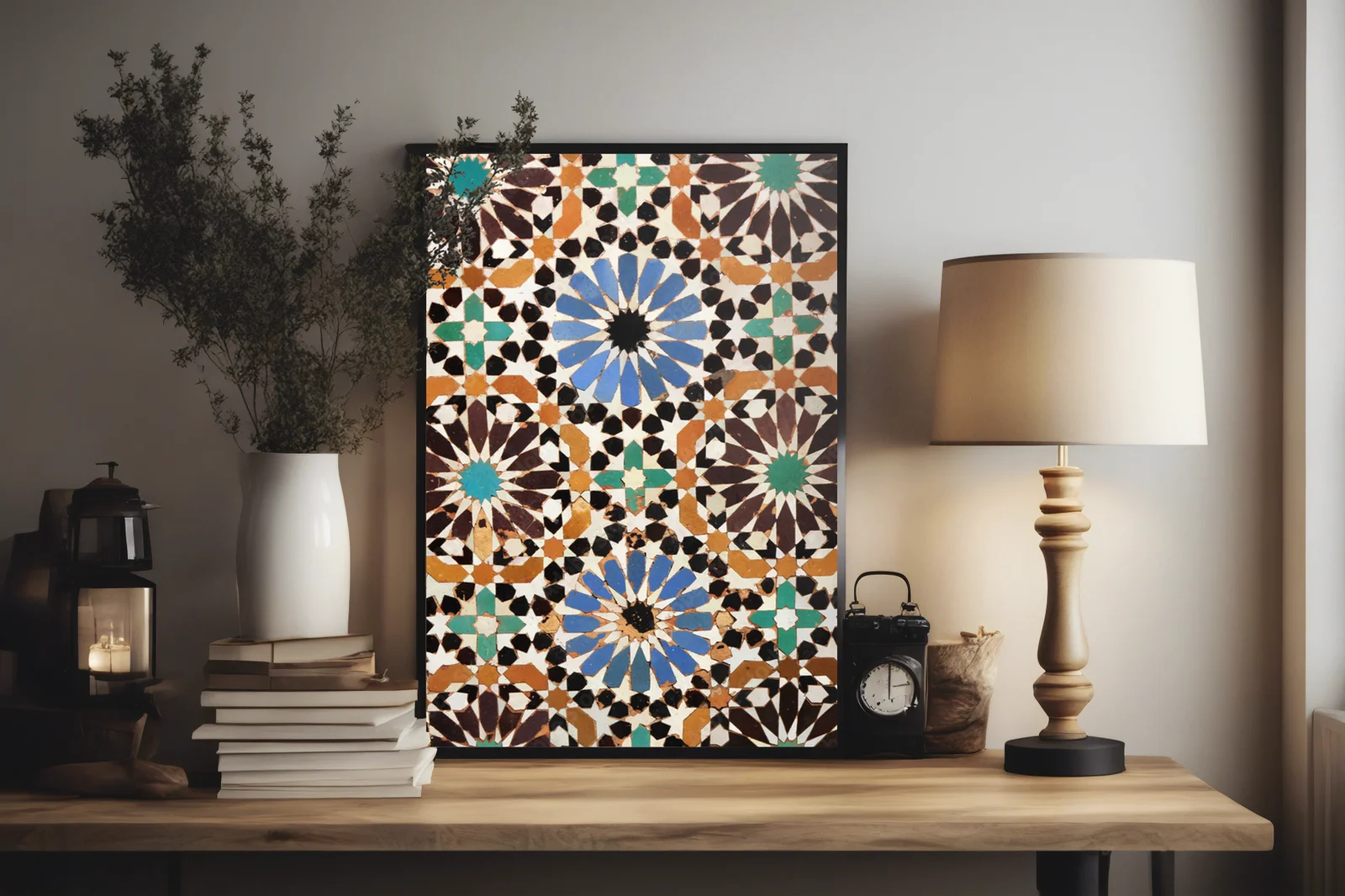 Elegancka mozaika z Marrakechu w stonowanej kolorystyce