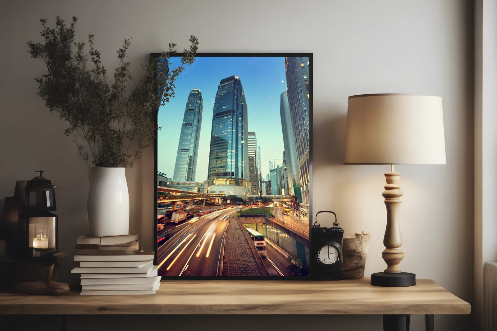 Magiczny zmierzch Hongkongu w odcieniach granatu