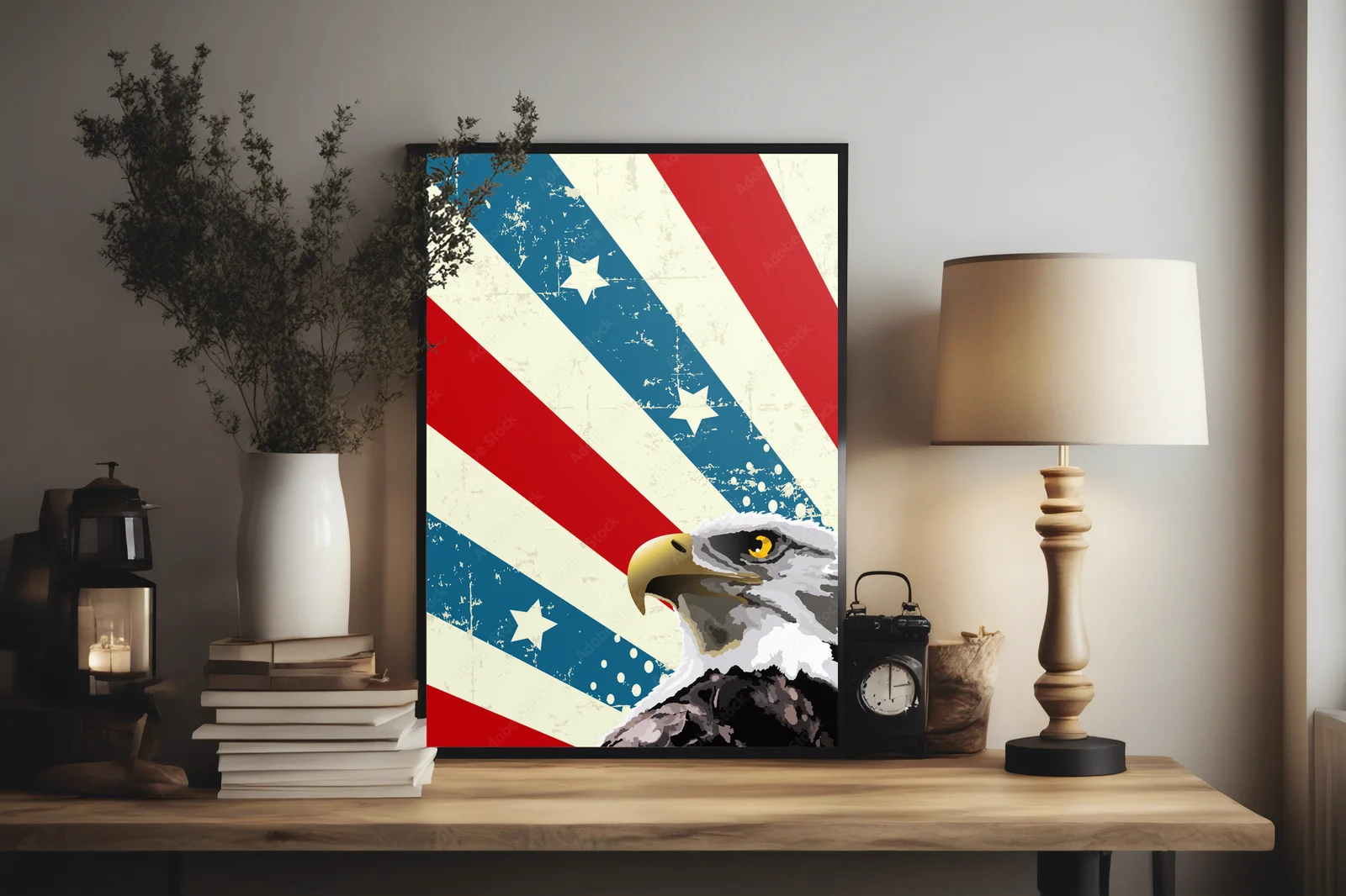 Duma Ameryki: kolorowy bald eagle w akwarelowej odsłonie