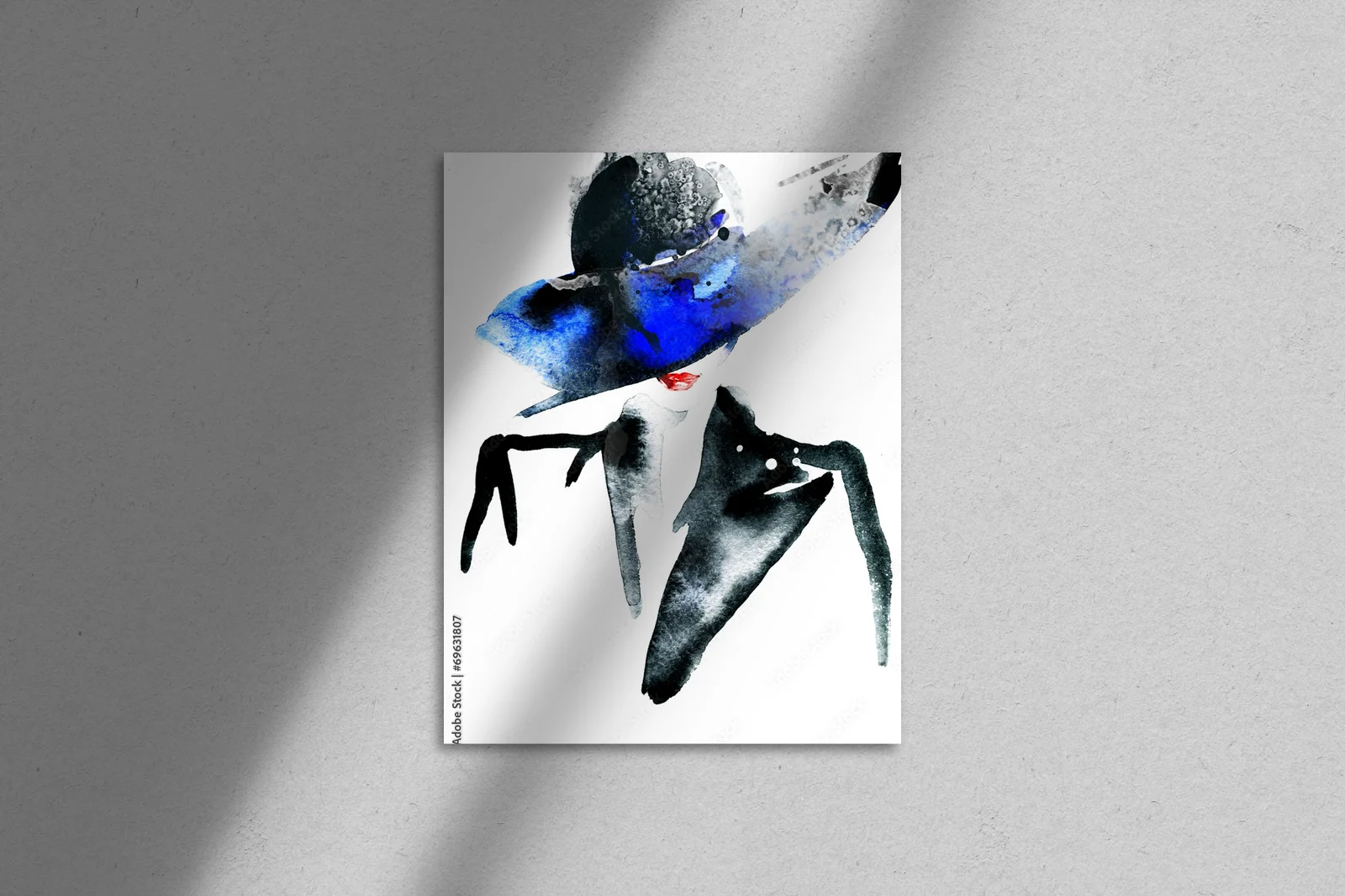 Elegancki portret kobiety w watercolorze