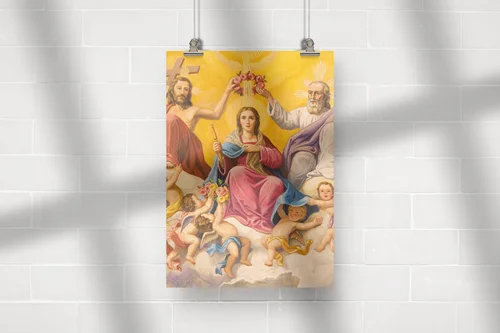 Neo-baroque fresk koronacji Najświętszej Maryi Panny