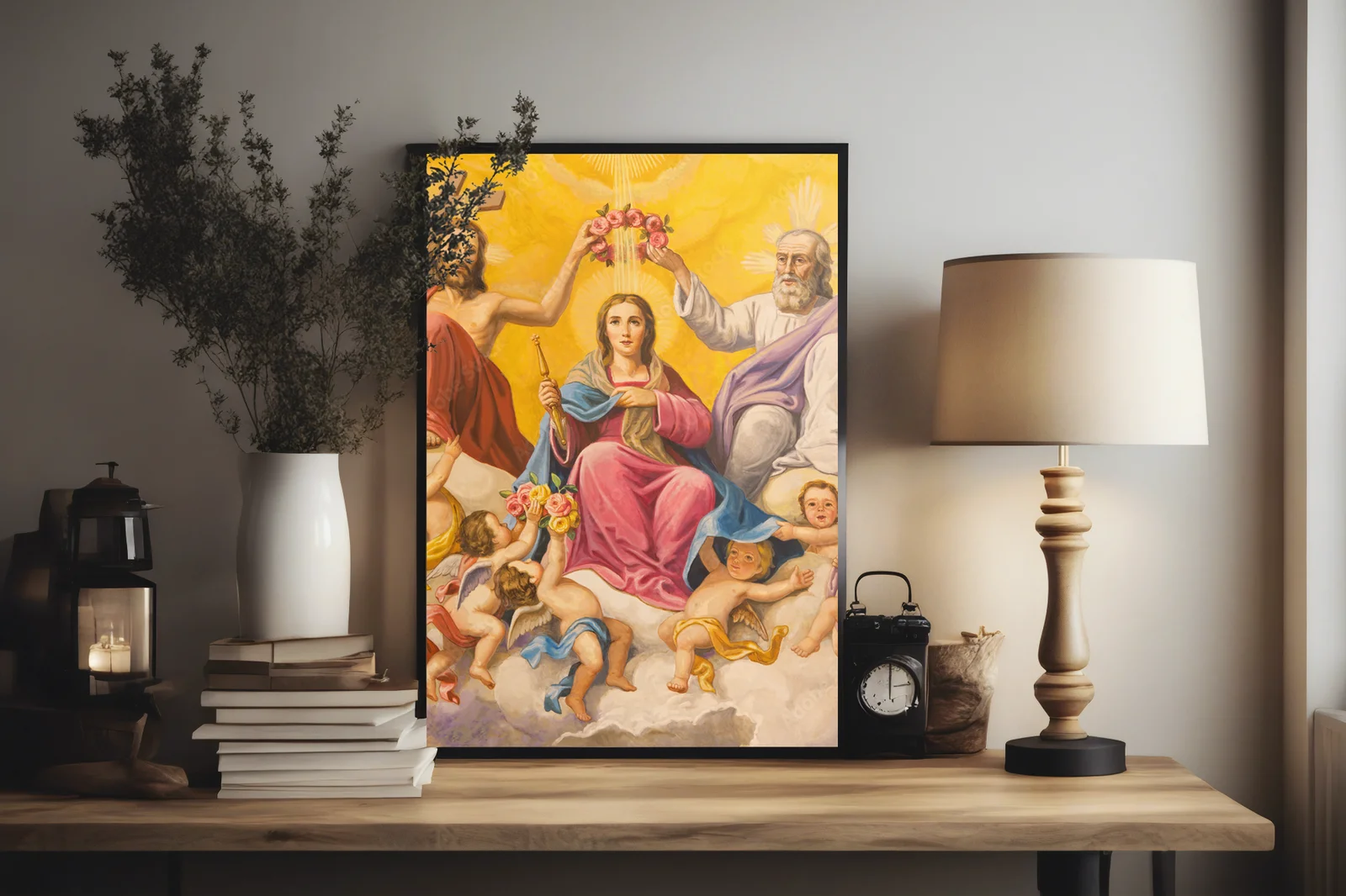 Neo-baroque fresk koronacji Najświętszej Maryi Panny