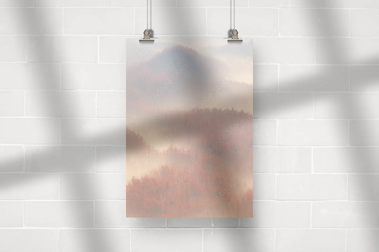 Misty Autumn Forest with a Soaring Balloon