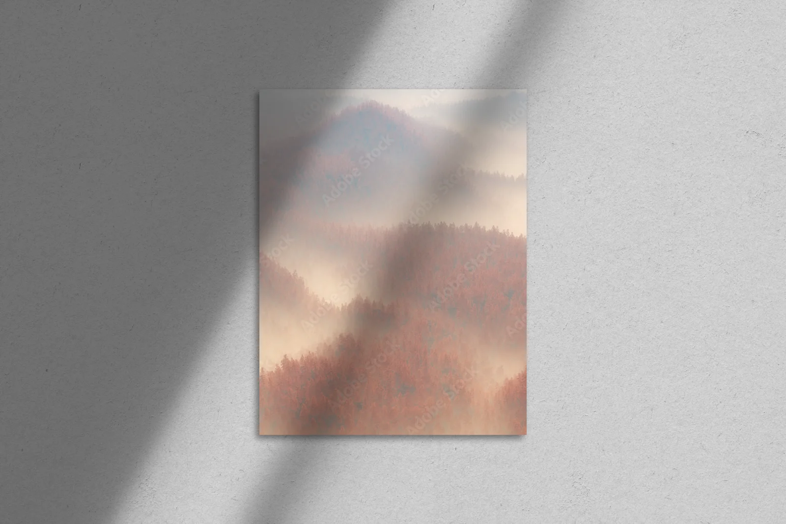 Misty Autumn Forest with a Soaring Balloon
