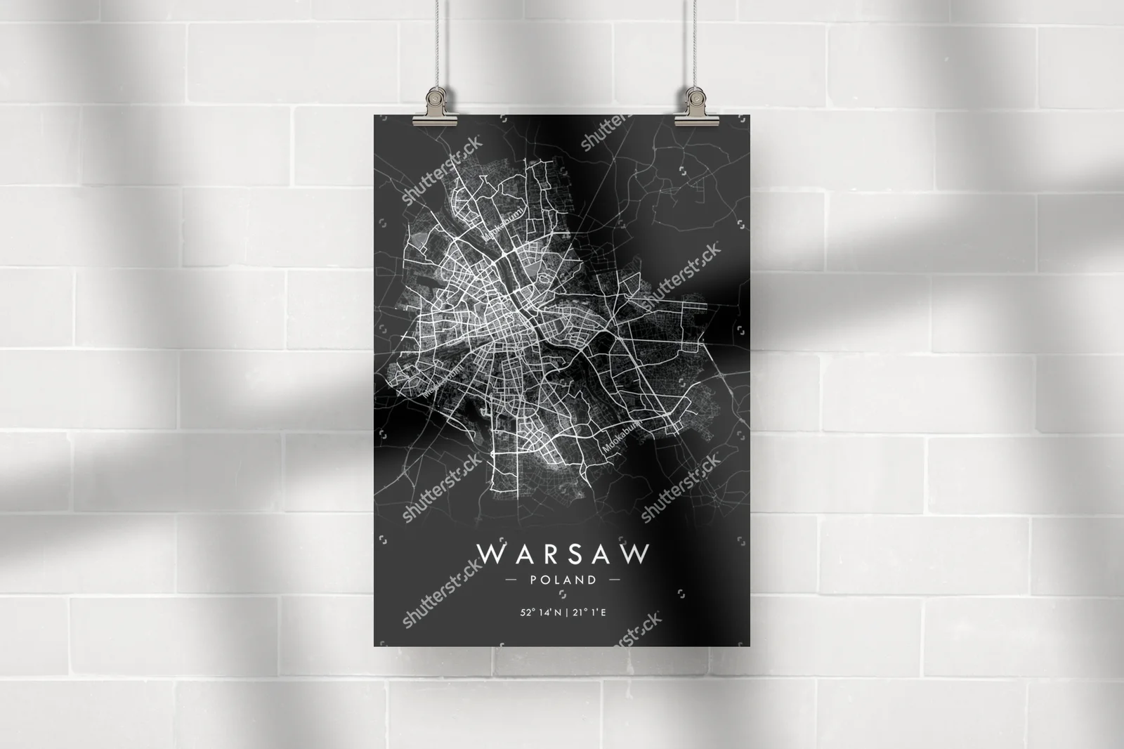 Zjawiskowa mapa Warszawy w tajemniczej ciemności