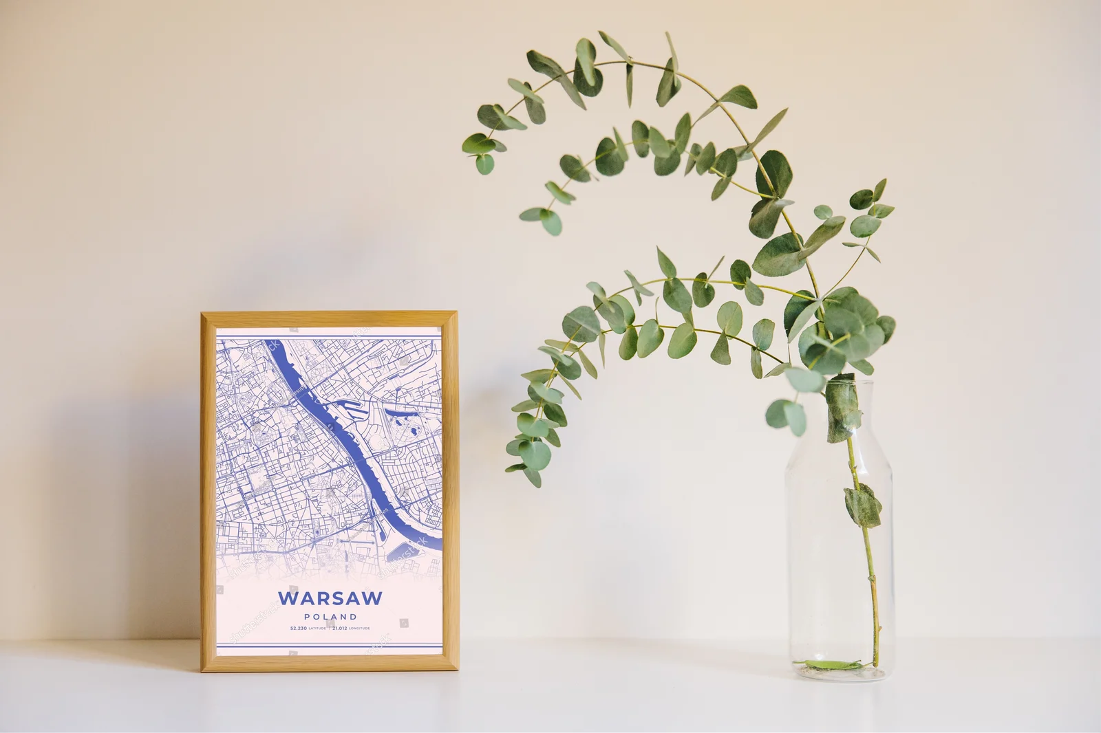 Warszawski mapa w pastelowych odcieniach