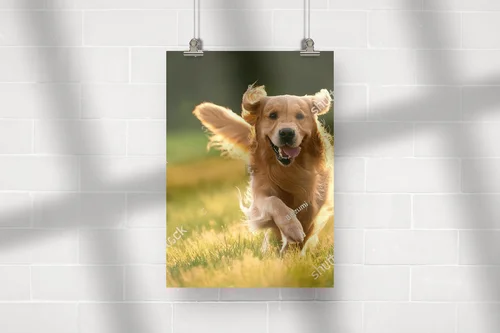 Radosny złoty retriever w sielankowych barwach