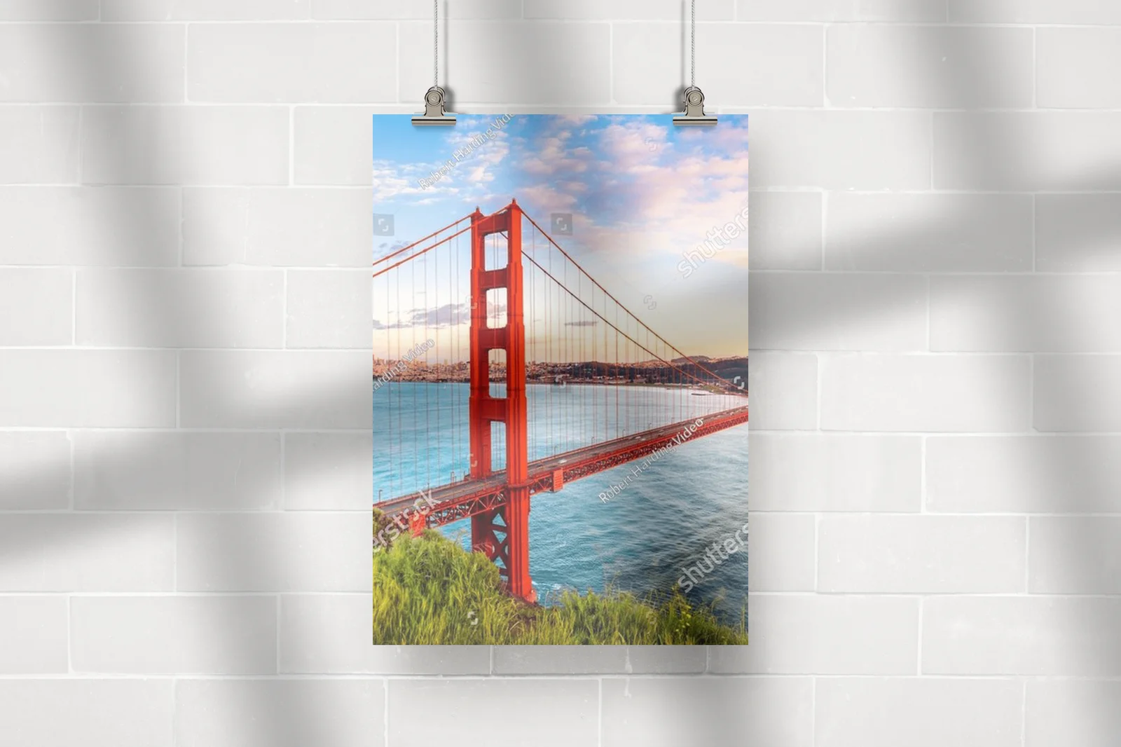 Zaawansowany widok na Most Golden Gate o zachodzie słońca