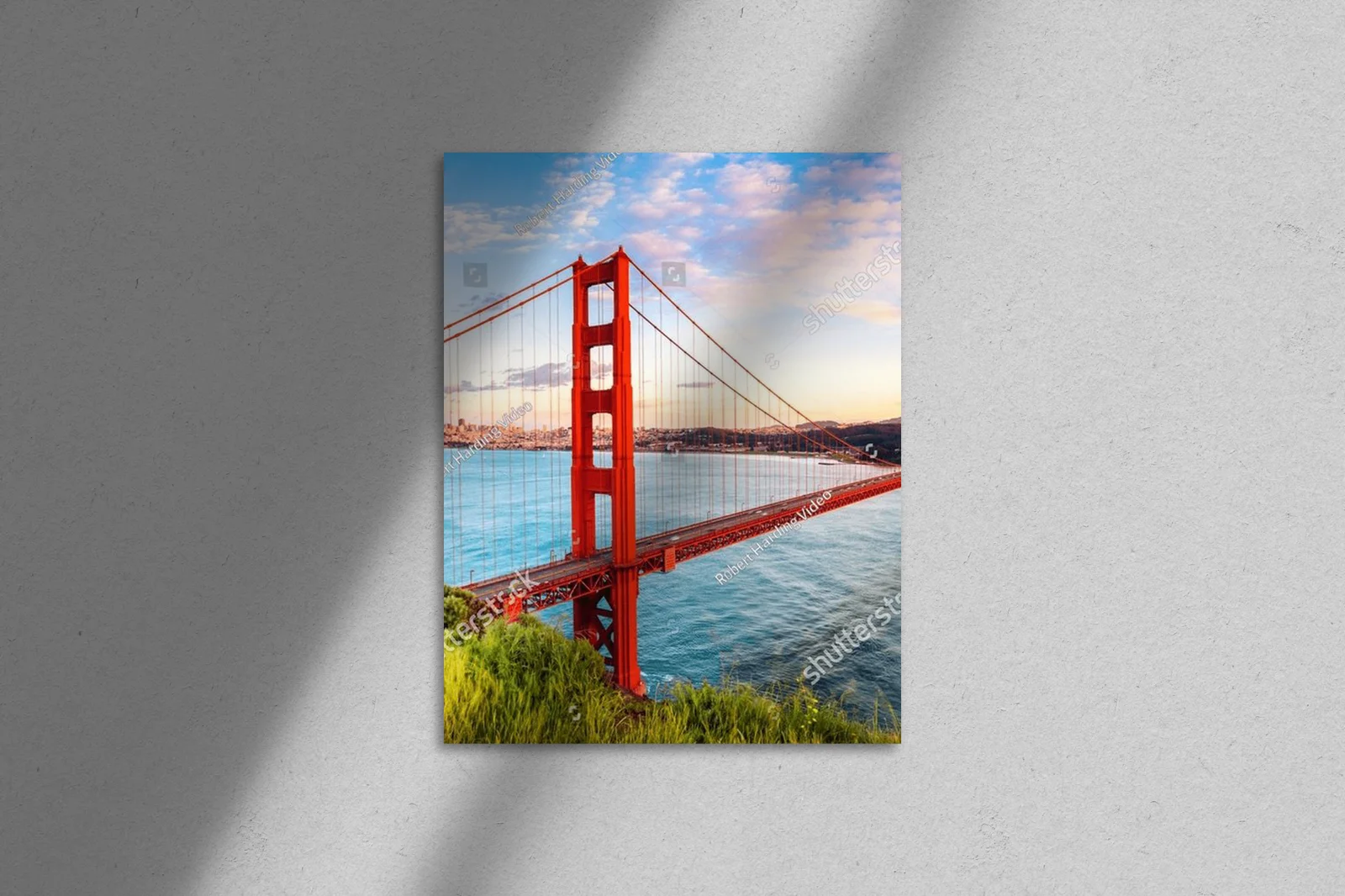 Zaawansowany widok na Most Golden Gate o zachodzie słońca