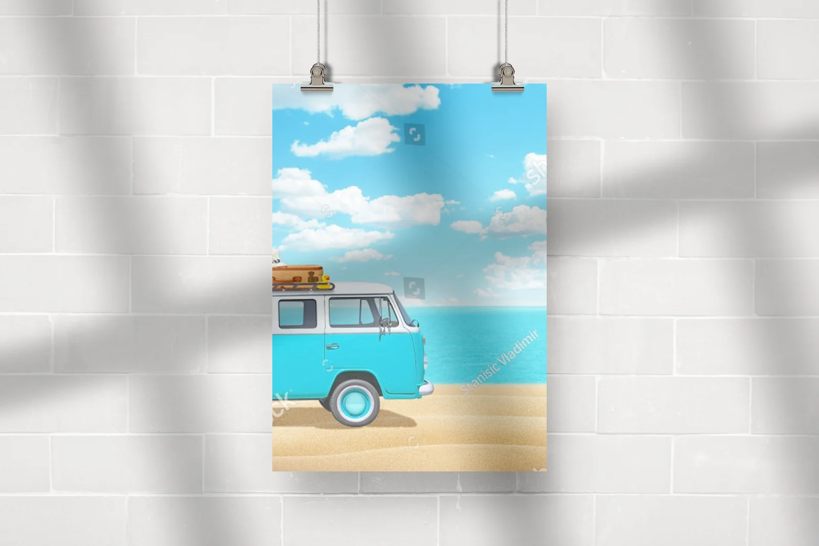 Retro van na plaży – wspomnienia lata