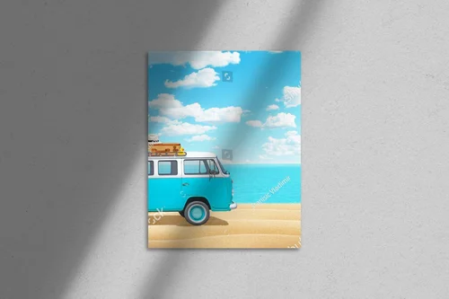 Retro van na plaży – wspomnienia lata