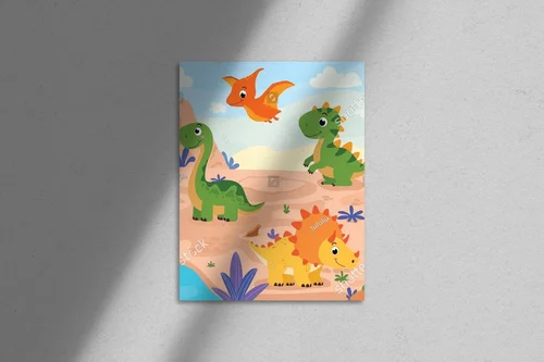 Kreatywne dinozaury w soczystych barwach dżungli