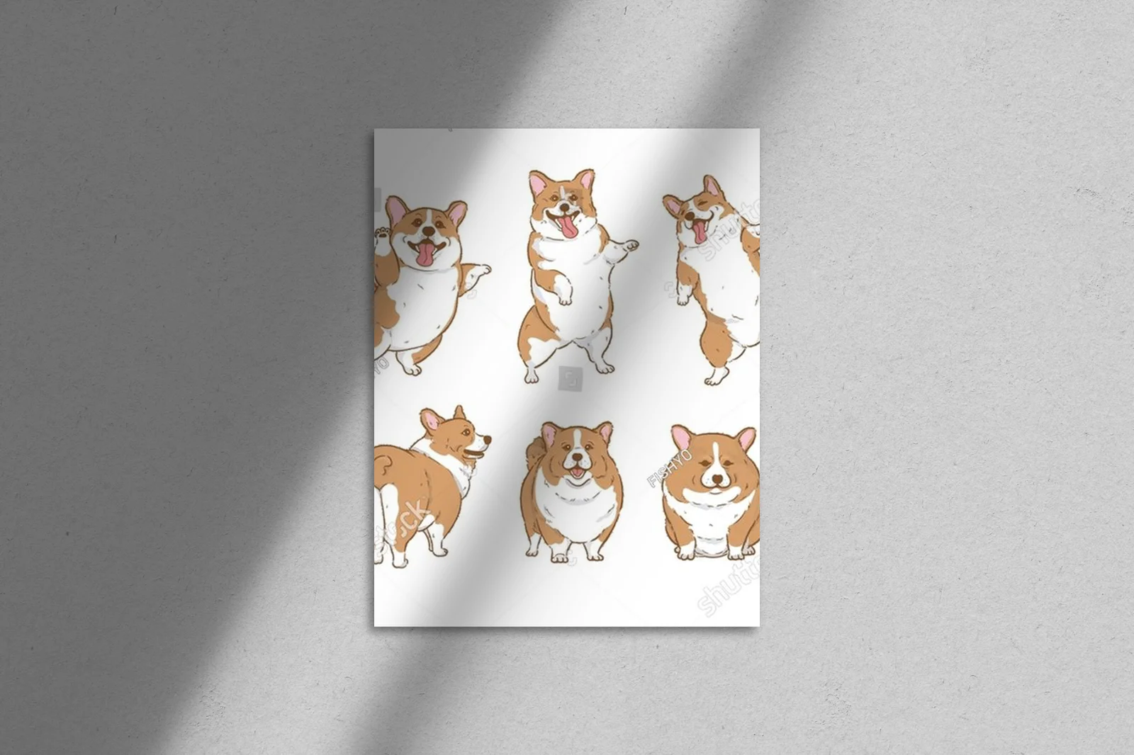 Urocze pieski corgi w wesołej kompozycji