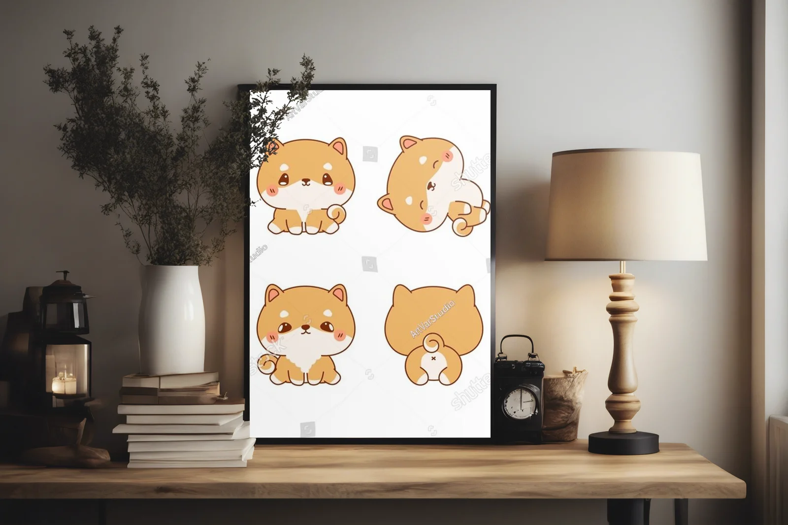 Urocze szczeniaki Shiba Inu w pastelowych odcieniach