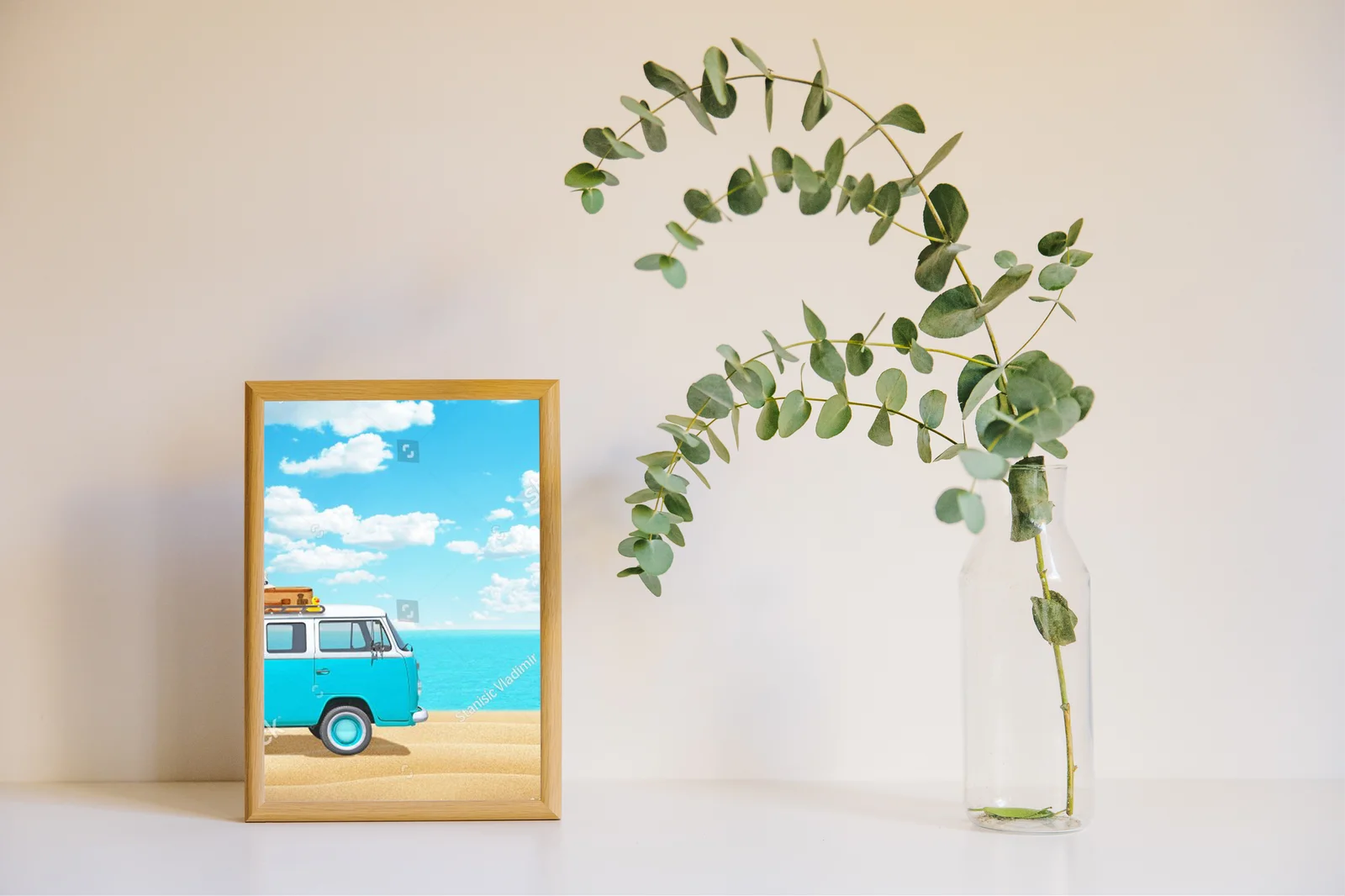 Retro van na plaży – wspomnienia lata