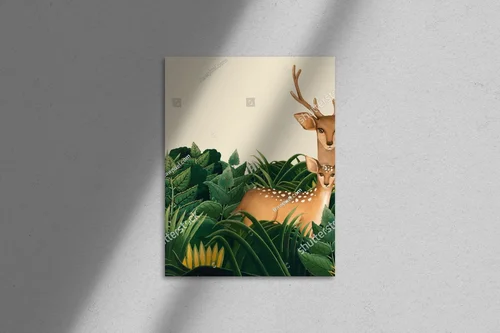 Vintage safari deer w klimatycznych odcieniach