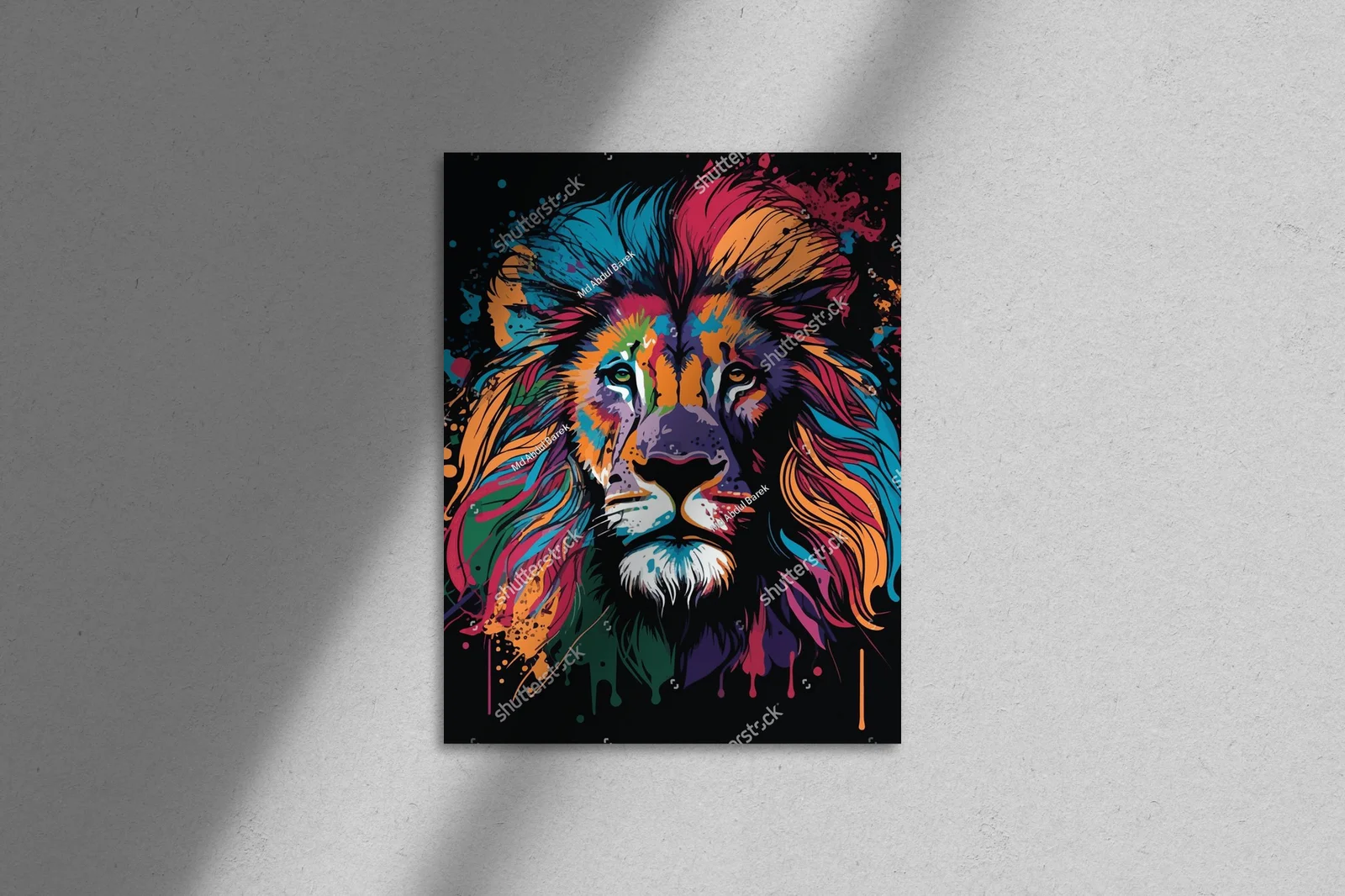 Kolorowa głowa lwa w stylu pop-art