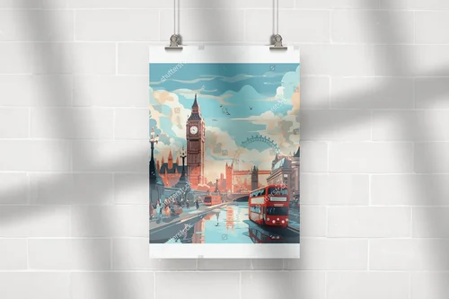 Wspaniała ilustracja Londyńskiego Zegarowego Krajobrazu