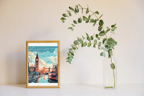 Wspaniała ilustracja Londyńskiego Zegarowego Krajobrazu
