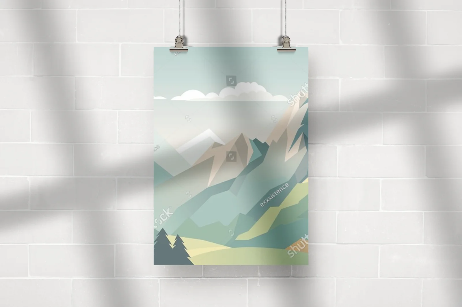 Minimalistyczna panorama górska w stonowanych barwach