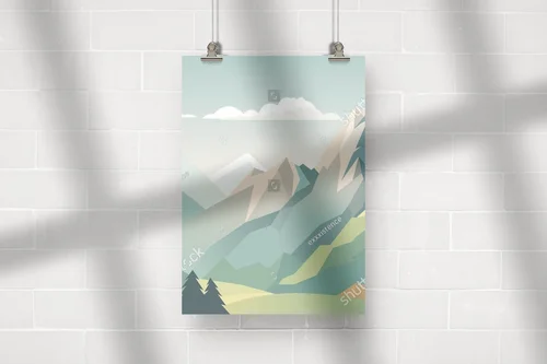 Minimalistyczna panorama górska w stonowanych barwach