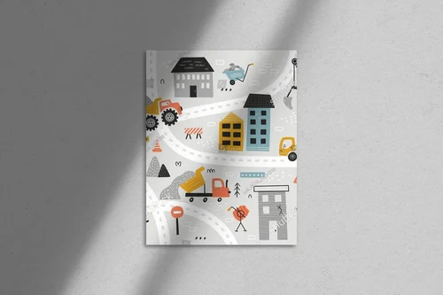 Urocza ilustracja strefy budowy dla dzieci